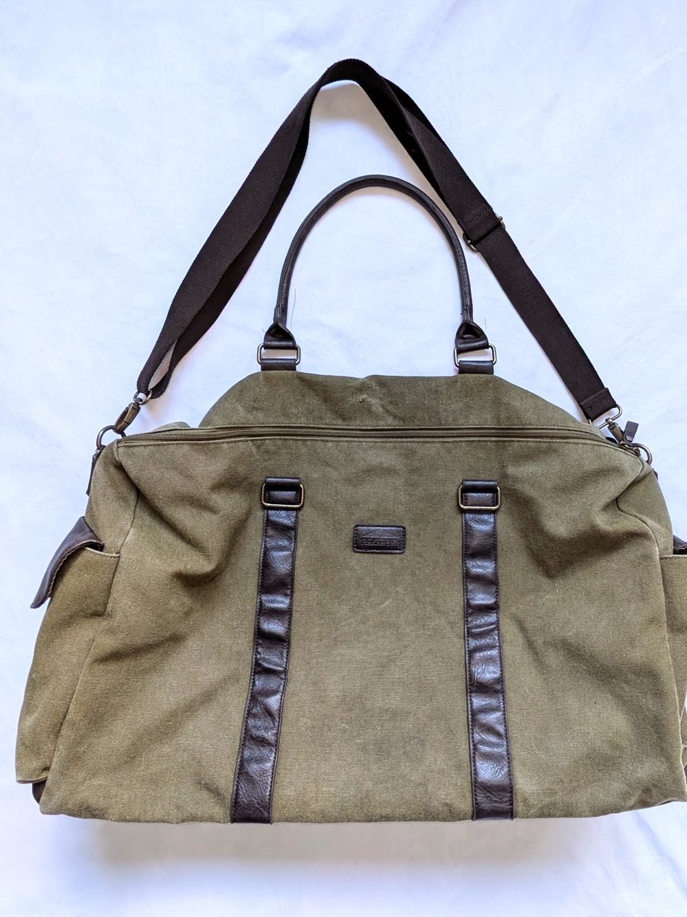 Portage Olive Green Canvas Weekender Duffel Bag